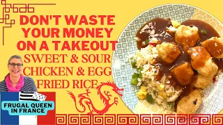 Don't Waste Your Money on Takeout. Sweet & Sour Chicken with Egg Fried Rice. #takeaway #takeout #yum