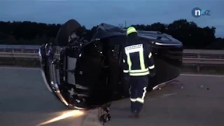 Unfall mit Diplomatenfahrzeug auf A30 bei Schüttorf: sieben Verletzte