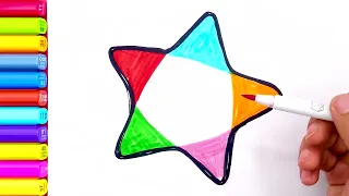 I want to draw a different five-color star coloring picture | 儿童简笔画上色 | colorpainting | coloring