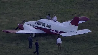 Small plane skids off runway at North Perry Airport