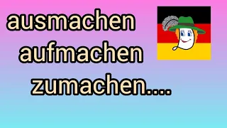 Урок 7. Відокремлювані префікси: aufmachen, ausmachen, zumachen...+д/з.