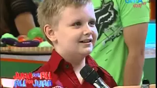 Tagalog speaking 10-yr old American boy on Eat Bulaga