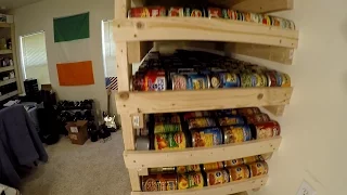 Pantry Storage Shelves with 1000 Can Food Rotation