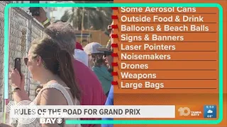 St. Pete Firestone Grand Prix rules and prohibited items