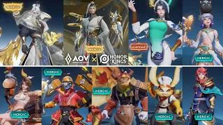 AOV New Skin Valhein, Zata, Veres, Bright, Brunhilda, Ishar and more | AOV X HoK - Arena of Valor