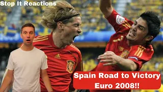 American Reacting to Spain Road to Victory Euro 2008!