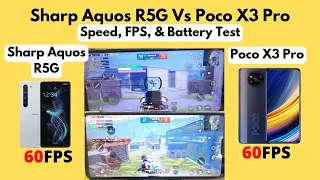 Sharp Aquos R5G Vs Poco X3 Pro PUBG Test [Speed, FPS, & Battery Test]