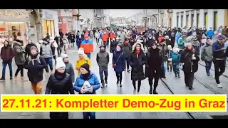 27.11.21:  Kompletter Demo-Zug – 30.000 Menschen demonstrieren in Graz gegen die Impfpflicht ❤️💪🏼🇦🇹