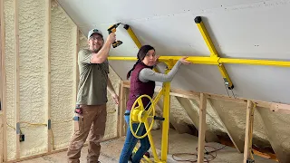 It's Half Way DONE!!! | Couple Builds their Own OFF GRID House in the WOODS