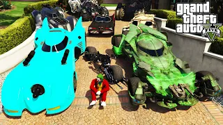 GTA 5 - Stealing Batman All Vehicles With Joker | Batman VS Joker | (Real Life Cars)