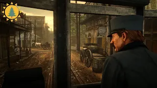 RED DEAD REDEMPTION 2 (PC) Ambience | Trolley Car ride | Saint Denis | Day/Night Cycles