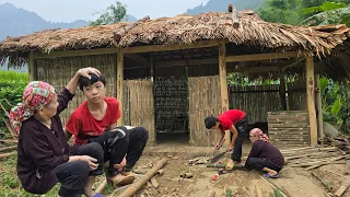 The orphan boy welcomed his grandmother to his new home and built the kitchen door out of bamboo