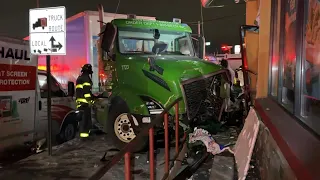 Truck crashes into Popeyes restaurant in Brooklyn