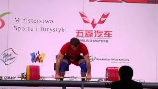 WWC 2013 Wroclaw Men 85 kg Apti Aukhadov 212 kg clean and jerk