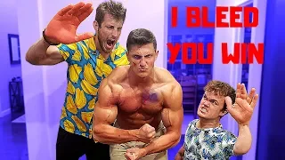 I BLEED You WIN - Dwarf VS Man Slapping Competition | Bodybuilder VS Painful Slap Contest