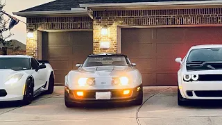 1335 worth of horsepower and 1982 Corvette gets new leather shift boot installed