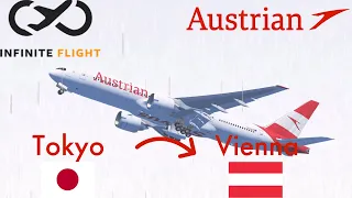 [Infinite Flight Global] Rainy departure! - Tokyo to Vienna - Austrian 777-200ER