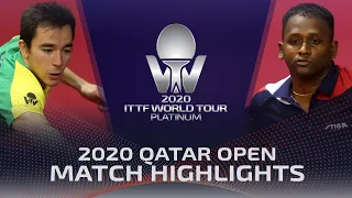 Hugo Calderano vs Amalraj Anthony | 2020 ITTF Qatar Open Highlights (R32)