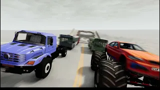 Race on the Bridged Out track (BeamNG)