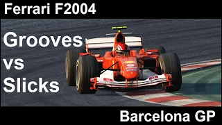 Assetto Corsa: Ferrari F2004 - Grooves vs. Slicks @ Barcelona GP