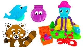 Bläckfisken i Play Doh - Lek med leksaker och lär dig svenska på vår barnkanal med Pukkins