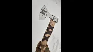 How to make a Beautiful Baltic Viking Style Axe from the Cheapest Bought Axe, DIY #shorts