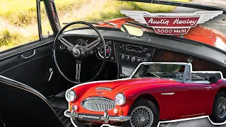 Driving Austin Healey 3000. Inline 6 british classic. POV review.