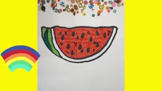 Как нарисовать Арбуз## Просто рисуем## How to draw a watermelon ##