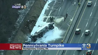 Tanker Overturns On Pennsylvania Turnpike In Montgomery County