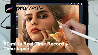 How to Procreate Portrait Painting 80mins Read Time Record + Time-lapse