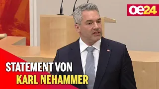 Sondersitzung ÖVP-Korruptions-Affäre: Statement von Nehammer (ÖVP)