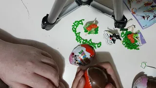 Opening up kinder surprise eggs with little kiwi! Her first time on video!