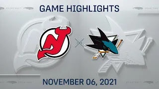 NHL Highlights | Devils vs. Sharks - Nov. 6, 2021