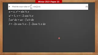 CAIE 9709 P3 Year 2021 Winter Paper 33 - Question 4