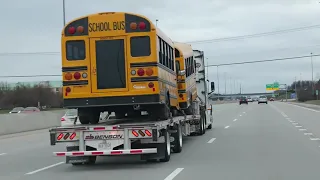 🚍American school buses on a truck🚛funny video