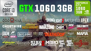 GTX 1060 3GB + i3-10105F Test in 30 Games in 2022