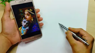 Little Krishna with Mata Yashoda painting | Grid line outline tutorial | Mother's day special.......