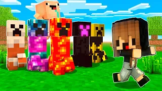 TROLLEO  a mi AMIGA con CREEPERS de COLORES 😂😂 BEBE NOOB TROLLEA A BEBE NOOBSI en MINECRAFT