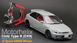 1/18 MH Honda Civic Type-R EK9 Nardo Grey Customized Ed w/ Spoon SW 388 Wheel Ltd 599 pcs