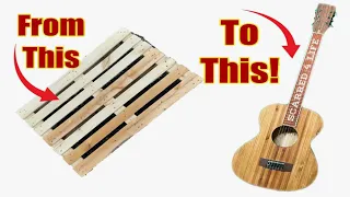 How to Make A Parlor ACOUSTIC GUITAR FROM An Old WOODEN PALLET - No Talking!!