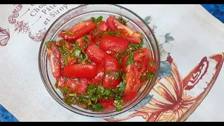 Помидоры по - корейски за минуту. Tomatoes in Korean for a minute. Язык проглотите!