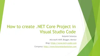 How to create .NET Core Project in Visual Studio Code