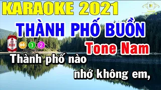 Thành Phố Buồn Karaoke Tone Nam Nhạc Sống | Trọng Hiếu