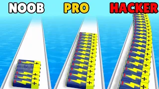 NOOB vs PRO vs HACKER in Battery Run 3D