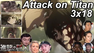 Attack on Titan 3x18 Reactions | Great Anime Reactors!!! | 【進撃の巨人】【海外の反応】