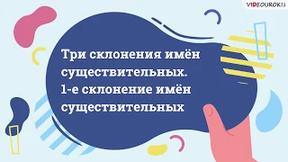 Три склонения имён существительных. 1-е склонение имён существительных