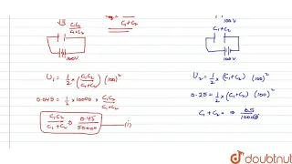 Two  capacitors  of unknown  capacitance  `C_(1) and C_(2)` are connected first in series