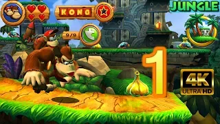Donkey Kong Country Returns - World 1 [Jungle] | No Damage / All Collectibles [4K]
