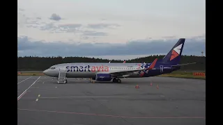 Мурманск. Взлет Boeing 737-800.