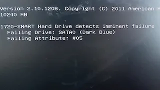 1720-Smart Hard Drive Detects imminent failure. The risk of data loss | how to fixit